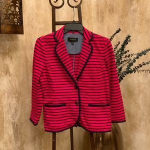 Talbots Red 3/4 Sleeve w/ Black Stripes. 100% Cotton.  Size S.